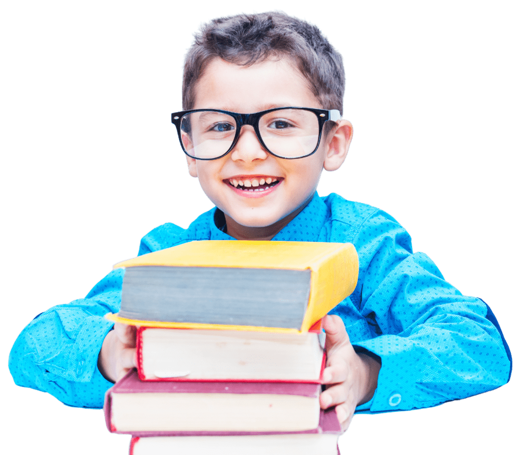 child holding books